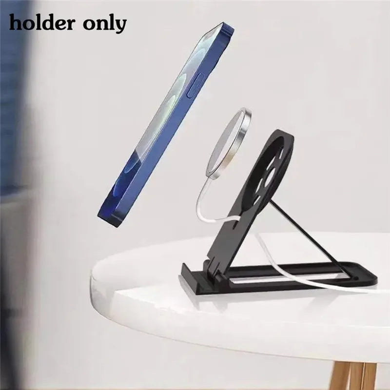 UKGO Folding Stand Holder Cradle for MagSafe Wireless Charger Holder for iPhone15 11 14 Pro Max Portable Desk Mobile Phone Stand