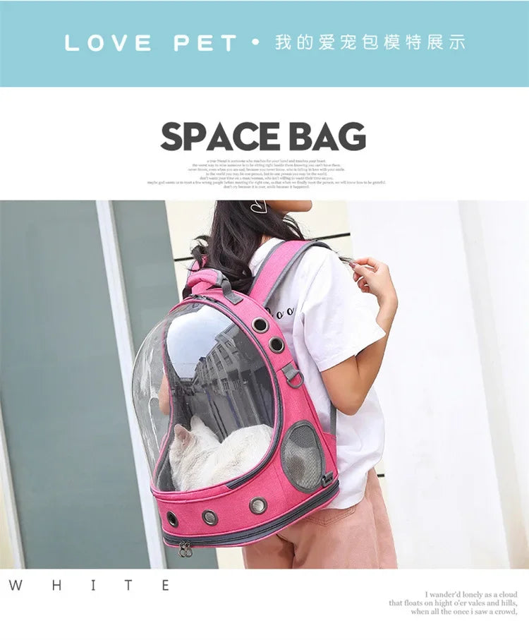 New Cat Backpack Transparent Space Capsule Backpack Pet Backpack Portable Large Capacity Cat Bag for Going Out