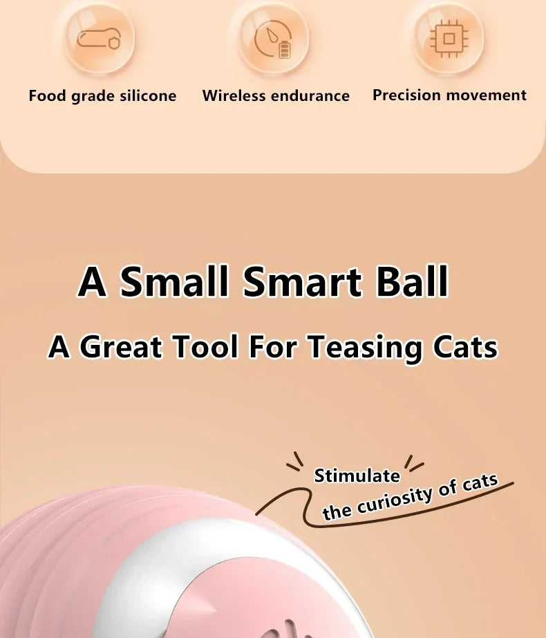 Electric Cat Ball Interactive Toys Automatic Rolling Smart Cat Toys for Cats Training Self-moving Kitten Toys for Indoor Playing