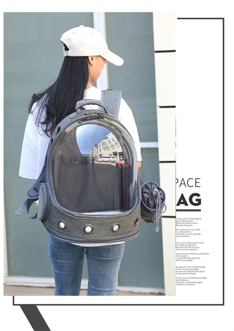 New Cat Backpack Transparent Space Capsule Backpack Pet Backpack Portable Large Capacity Cat Bag for Going Out