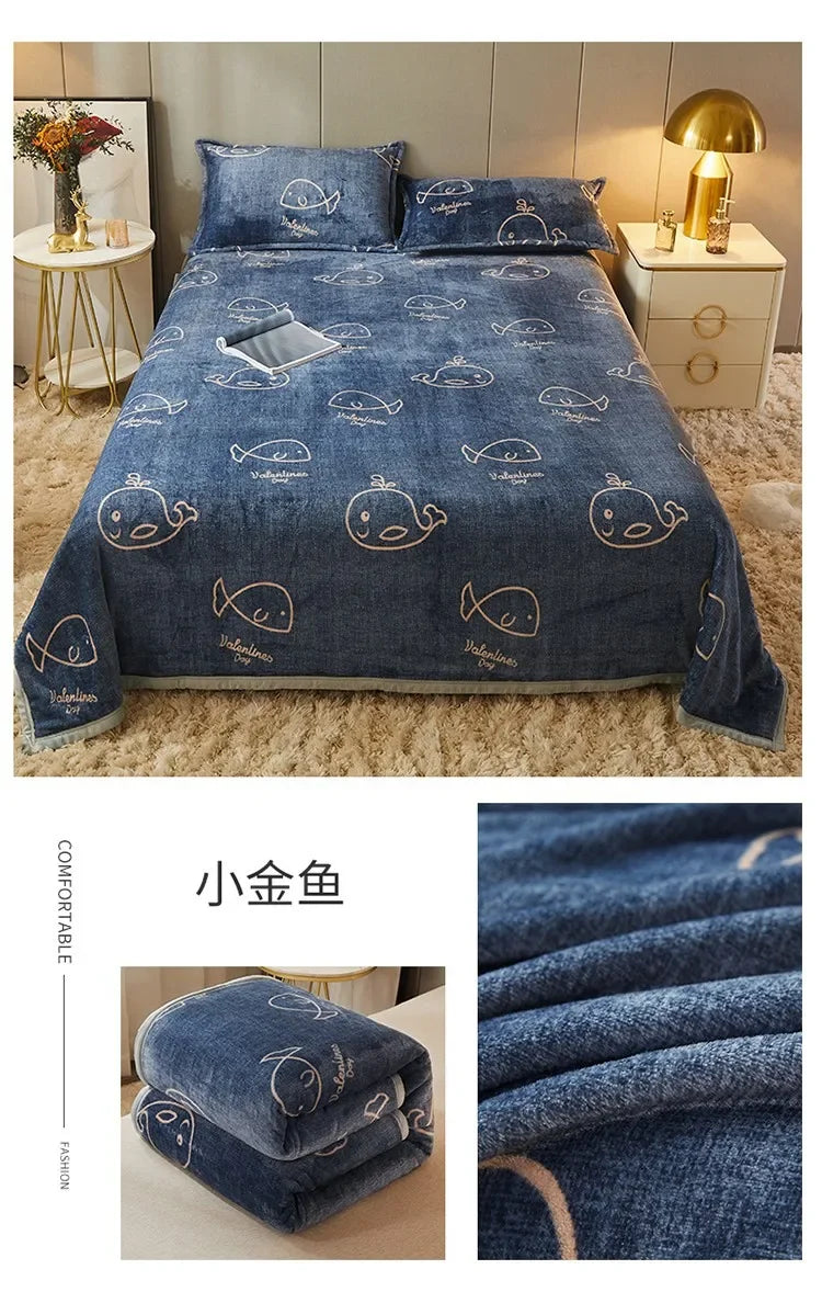 Wholesale flannel blankets, milk blankets, thickened coral fleece, mink velvet blanket, nap blanket, gift generation.