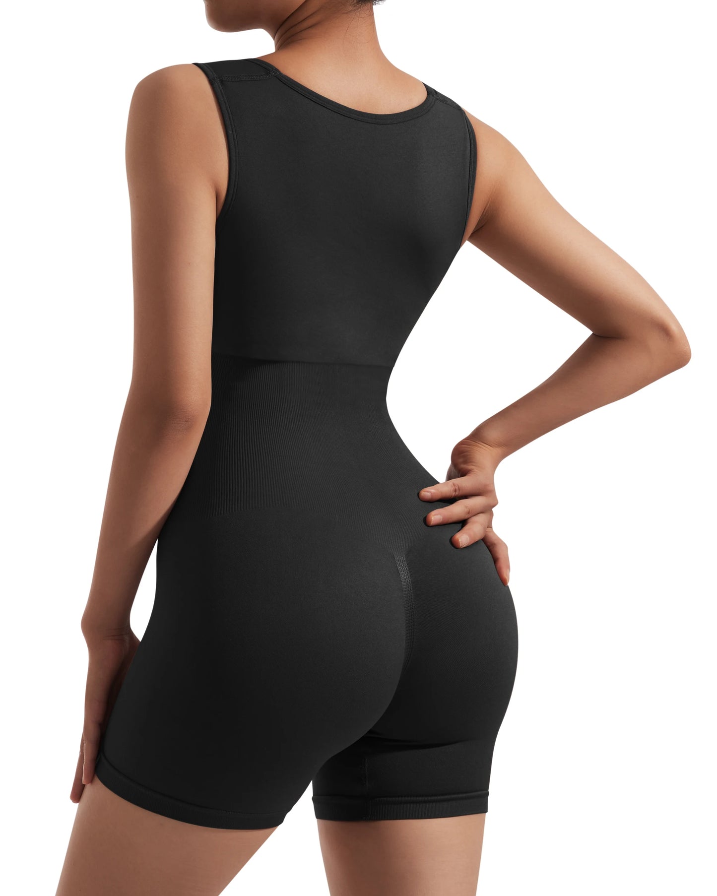 Women Bodysuits Hip Lift One-piece Shorts Sports Yoga Clothing Body-shaping Square Collar Sleeveless Skinny Romper Sporty Wear