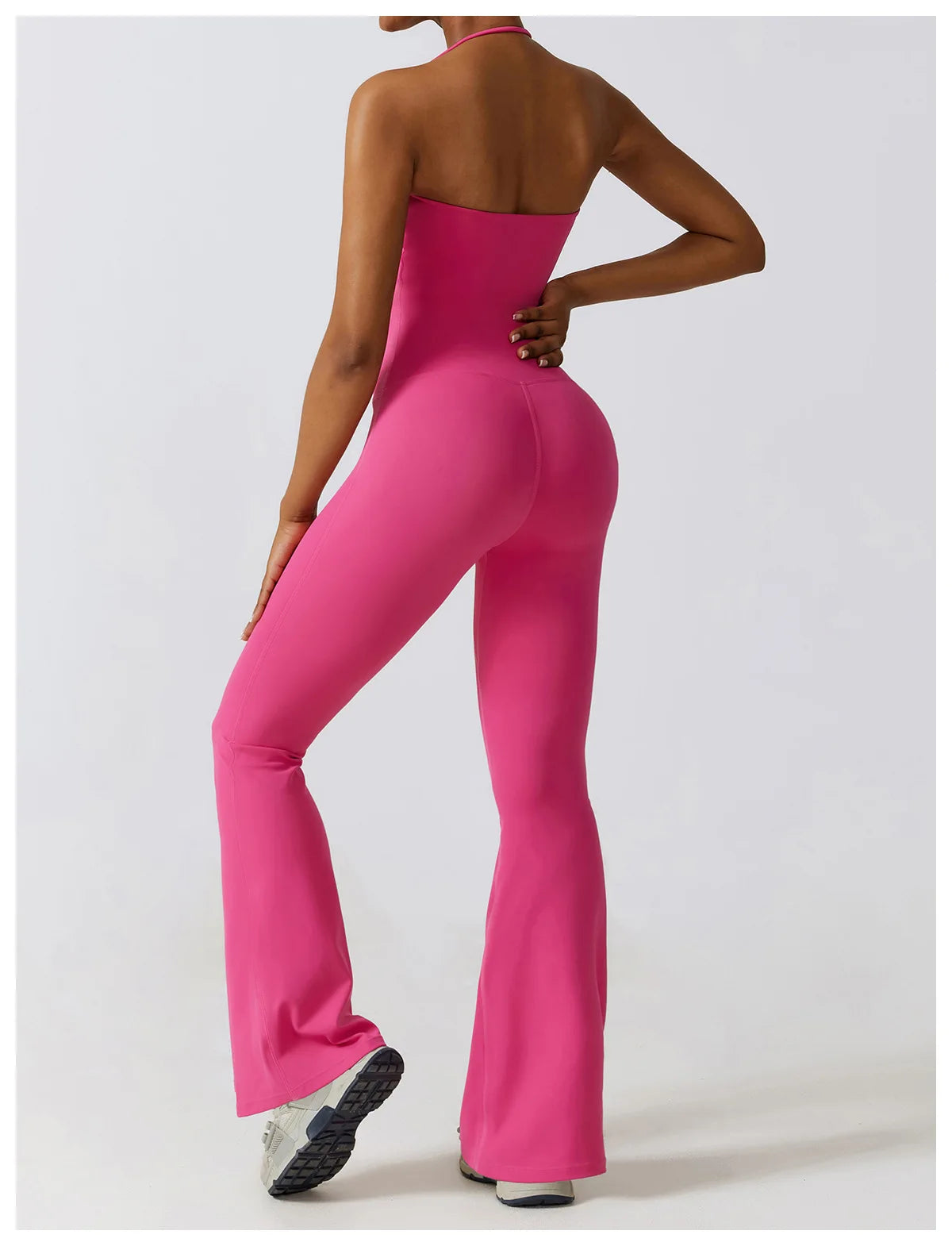 New Sports Jumpsuit for Women Fitness Flare Pants One Piece Yoga Suit Dance Gym Outfits Bodysuit Sportswear Workout Set