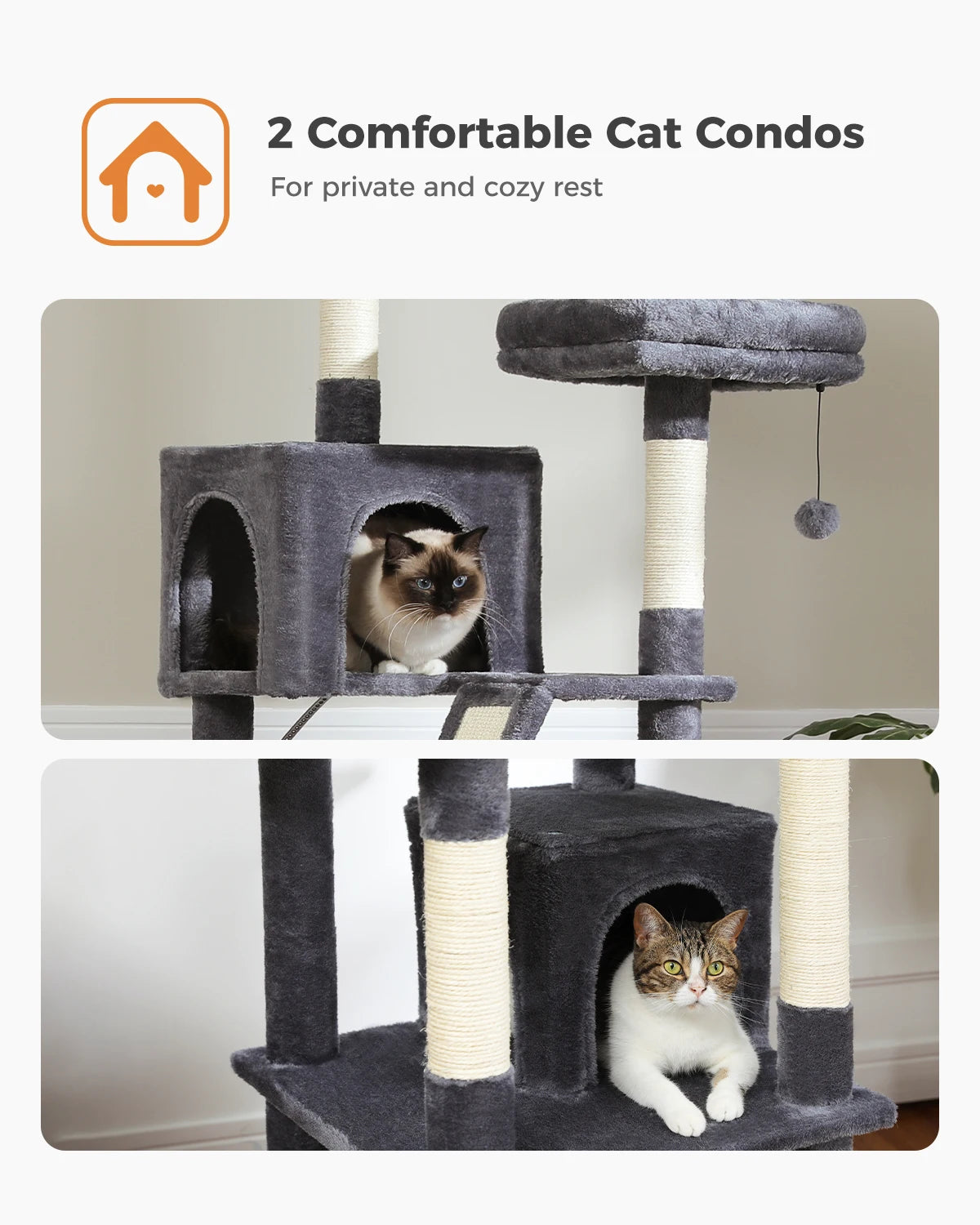 Multi-Level Cat Tree Cat Condo Scratching post for Kitten Furniture Large Cat Tower Cat Scrapers Cat Accessories Pet Cat Toys