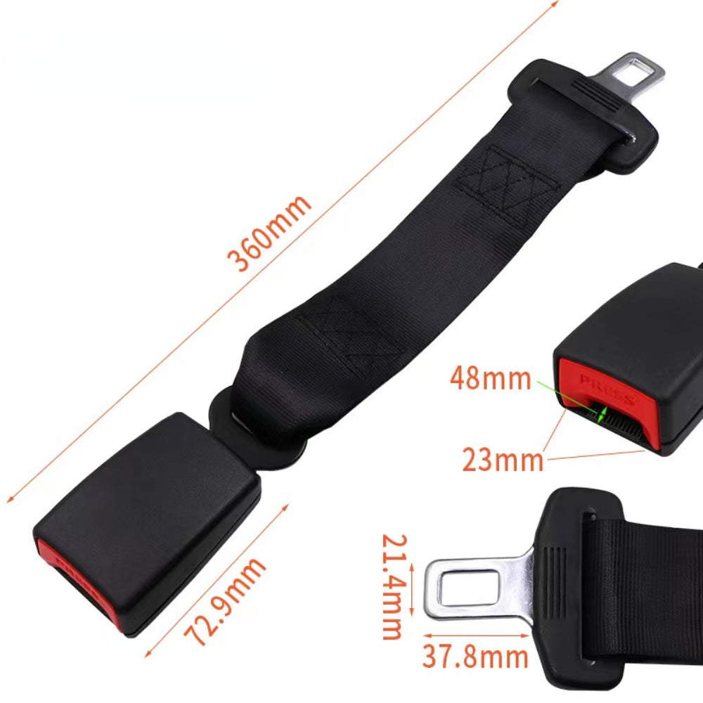 Seat Belt Extension Clip - 36CM 14'' Steel Car Safety Buckle & Pad Cover for Universal Fit Car Safety Belt Buckle Extension