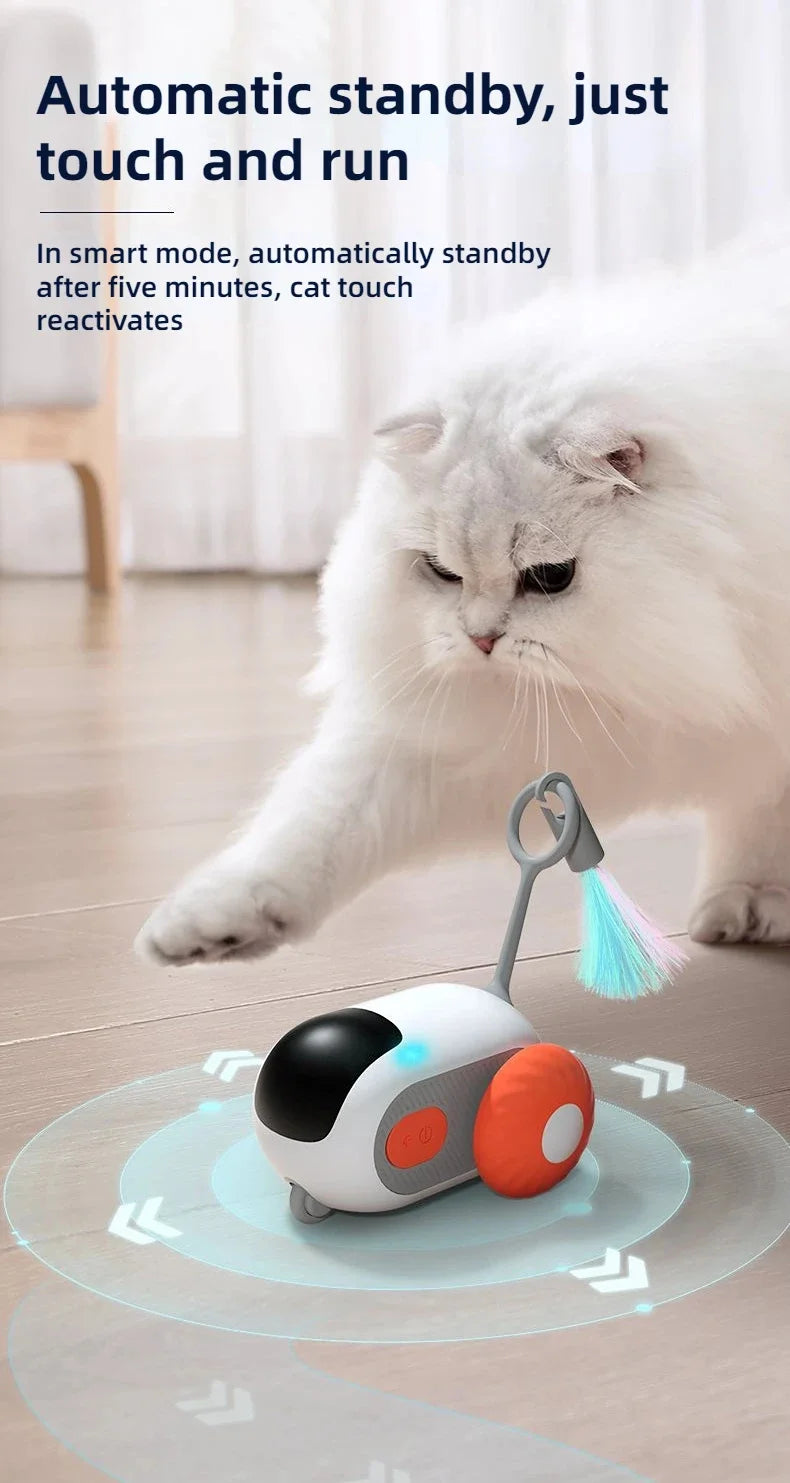 Remote Smart Cat Toys Remote Control Interactive Cat Car Toy USB Charging Automatic Self-moving Teasing Cat Stick Pet Supplies