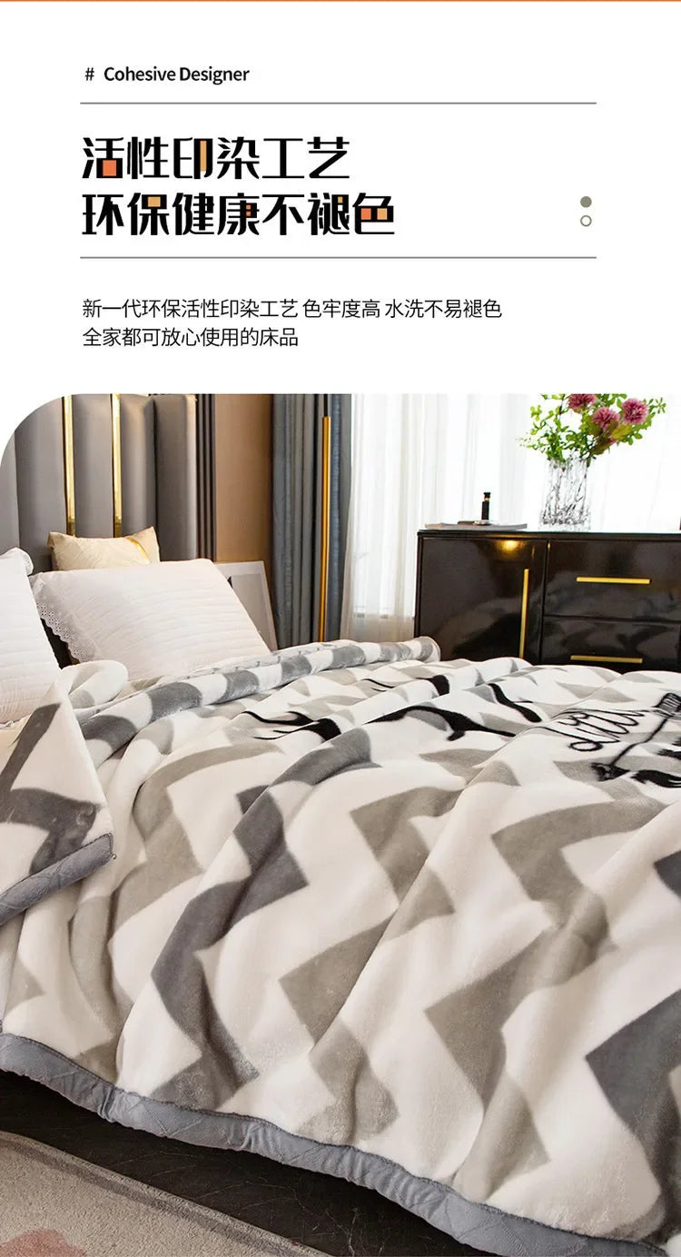 Wholesale flannel blankets, milk blankets, thickened coral fleece, mink velvet blanket, nap blanket, gift generation.