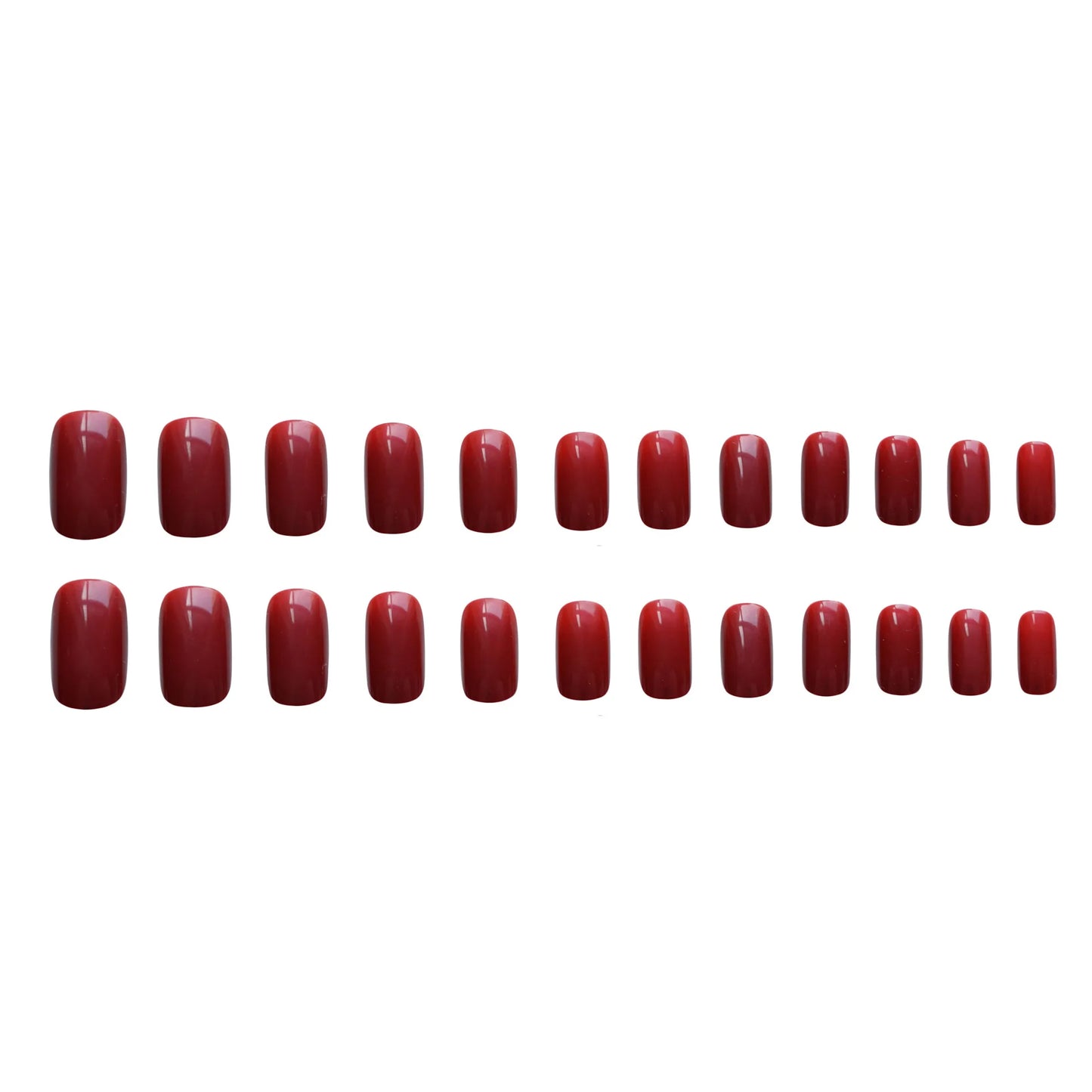 24pcs Jelly Red Long Mini Wearing False Nails Elegant Solid Colorful Seamless Removable Full Coverage Press On Fake Nails Art