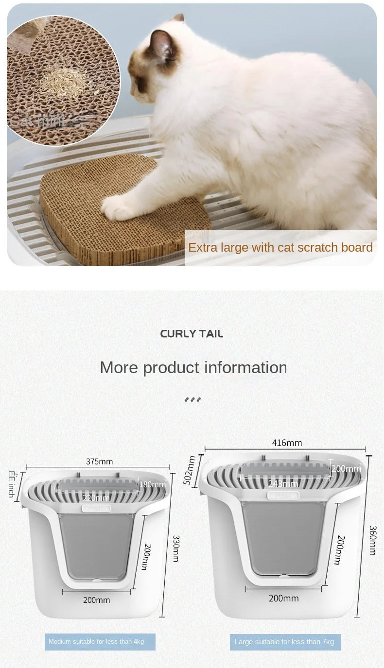 High Value Cat Litter Box Super Large Space Cat Toilet Lift Cover Clean Cats' Sandbox Multi-directional Access Litter Cat Box