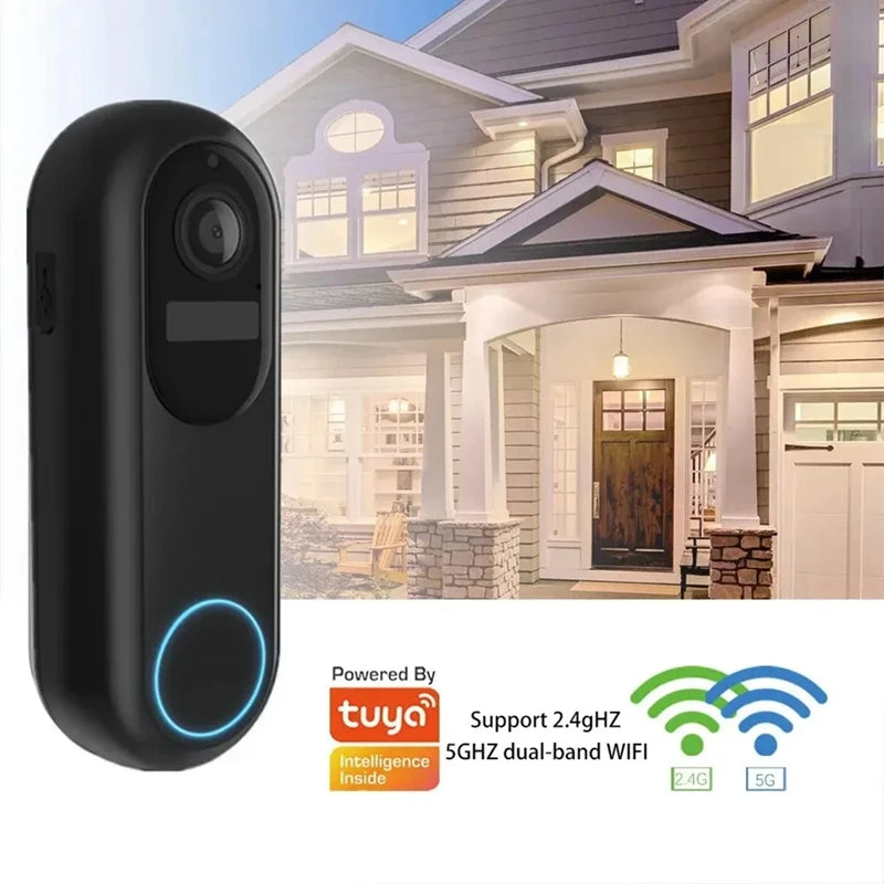 1080P Tuya Smart Video Doorbell WIFI Wireless Door Bell Waterproof Night Vision Smart Home Video Intercom Camera US Plug