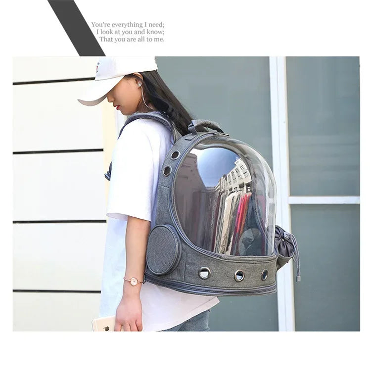 New Cat Backpack Transparent Space Capsule Backpack Pet Backpack Portable Large Capacity Cat Bag for Going Out