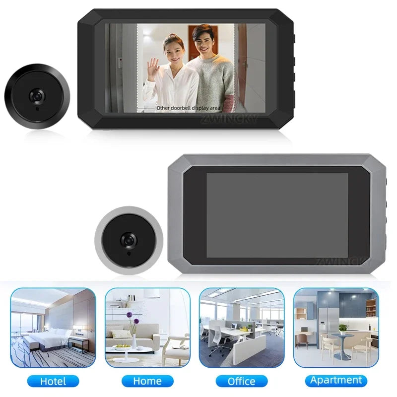 3.97 Inch2 million pixels  IR Smart Digital Peephole Door Viewer Camera Night Vision Mini Digital Door Eye Ring Door Bell Camera