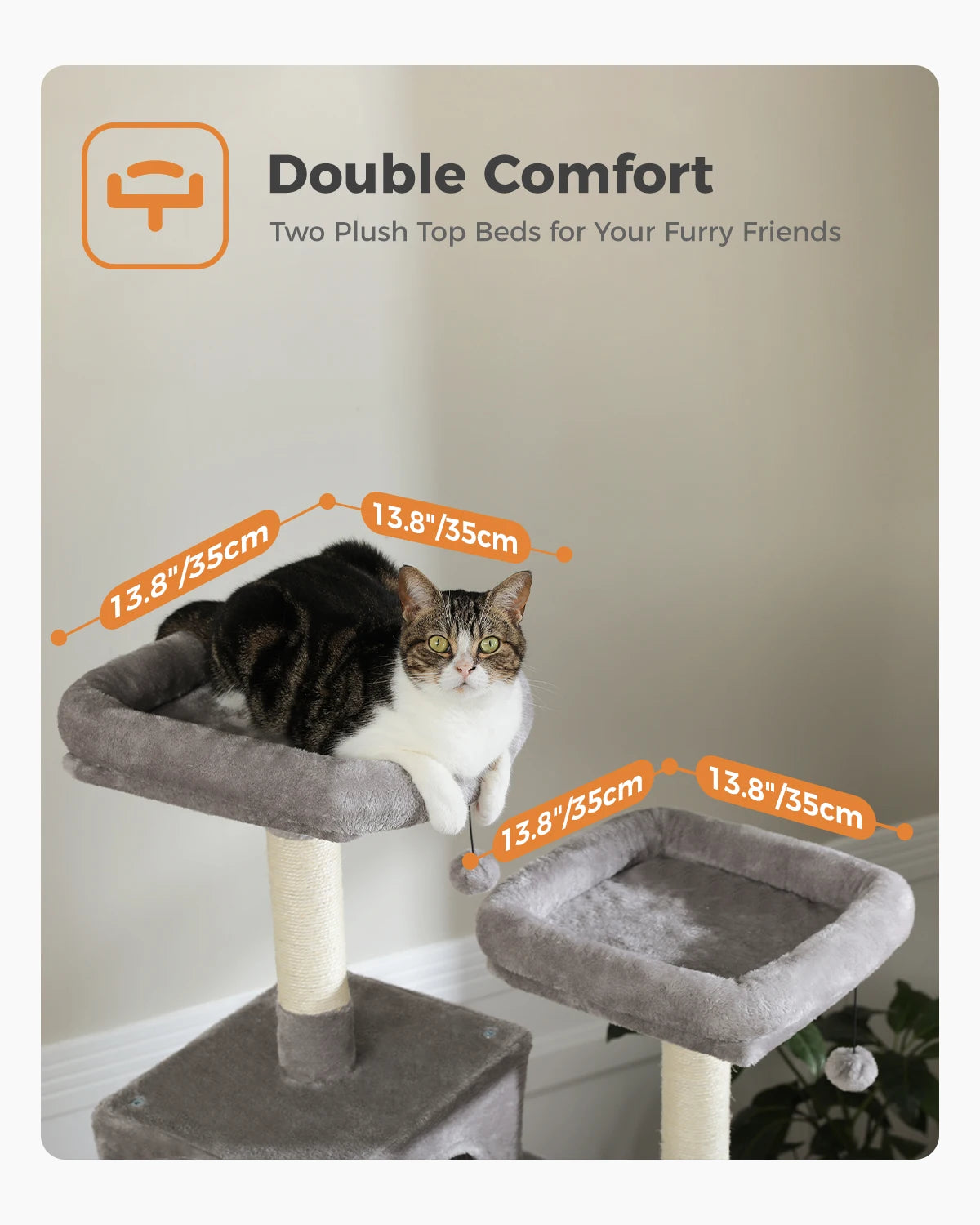 Multi-Level Cat Tree Cat Condo Scratching post for Kitten Furniture Large Cat Tower Cat Scrapers Cat Accessories Pet Cat Toys