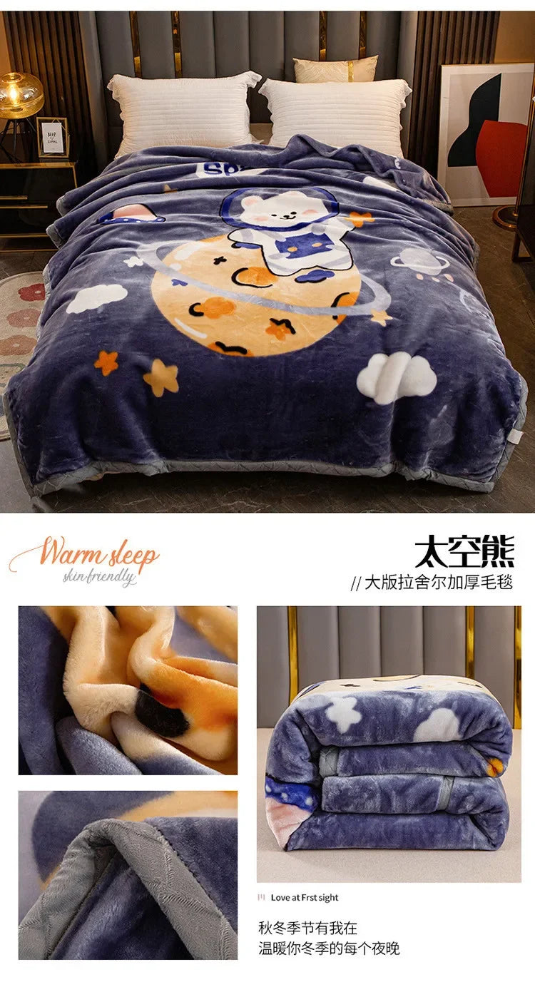 Wholesale flannel blankets, milk blankets, thickened coral fleece, mink velvet blanket, nap blanket, gift generation.