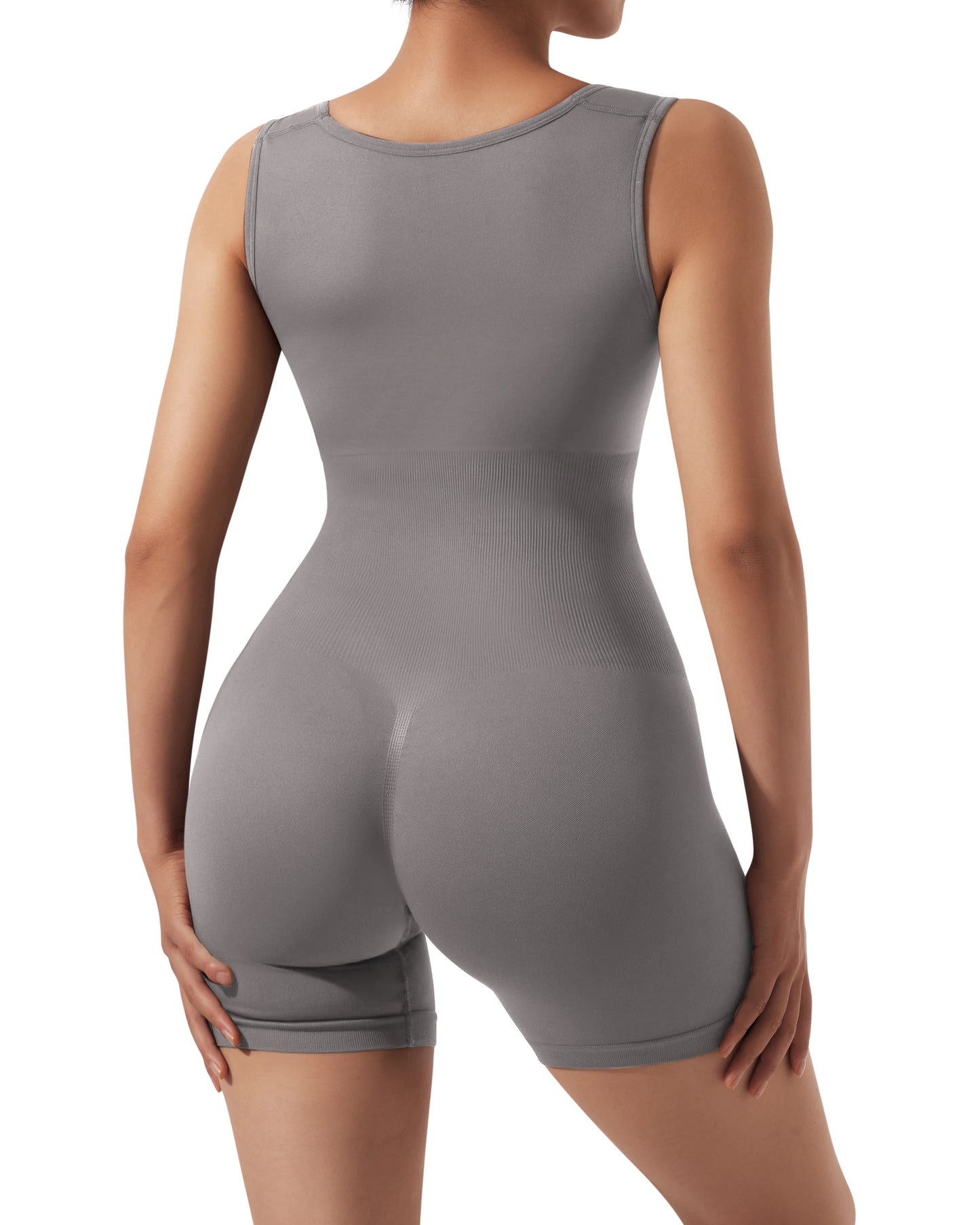 Women Bodysuits Hip Lift One-piece Shorts Sports Yoga Clothing Body-shaping Square Collar Sleeveless Skinny Romper Sporty Wear