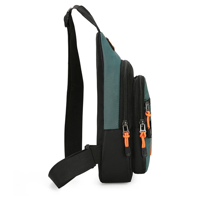 Casual Men Chest Bag Nylon Small Shoulder Bag Running Cycling Belt Sling Bag Outdoor Sport Crossbody Bag Travel Phone Pouch Bag