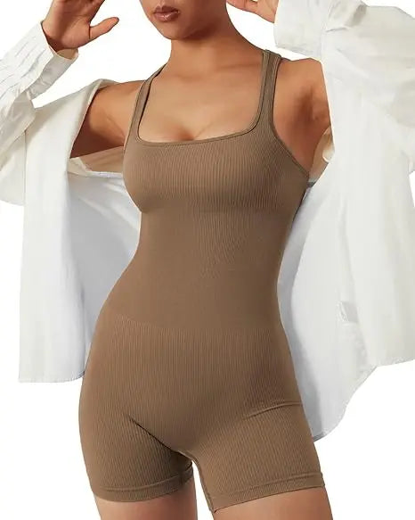 Seamless Bodysuiyts for Women  Contracted Tummy Control Rompers Sexy Sleeveless Backless  Yoga Sets Jumpsuits Women's Clothings