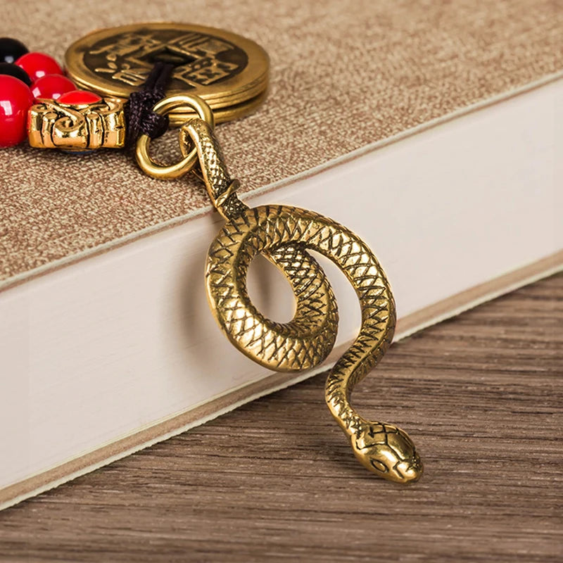 2025 Year Of Chinese Zodiac Snake Lucky Pendant Keychain Creative Wealth Key Ring Accessories Women Men Bag Charm Jewelry Gift