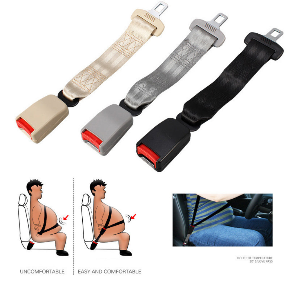 Seat Belt Extension Clip - 36CM 14'' Steel Car Safety Buckle & Pad Cover for Universal Fit Car Safety Belt Buckle Extension