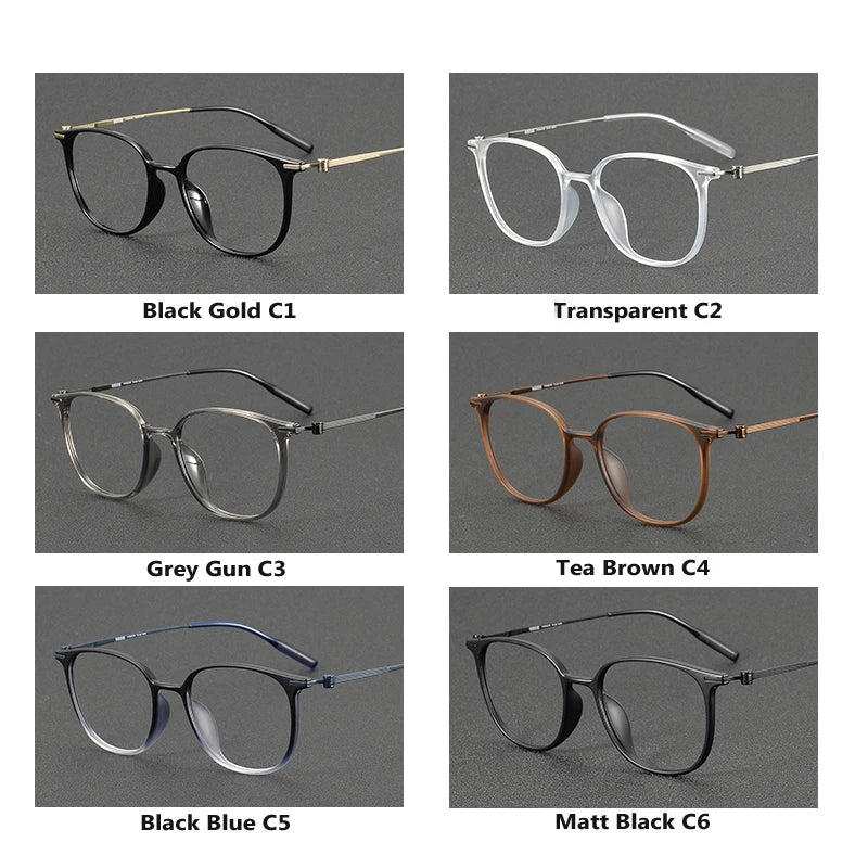 Acetate Titanium optical Glasses Frame Men Retro Round myopia Prescription Eyeglasses frames Women 2025 Vintage full Eyewear