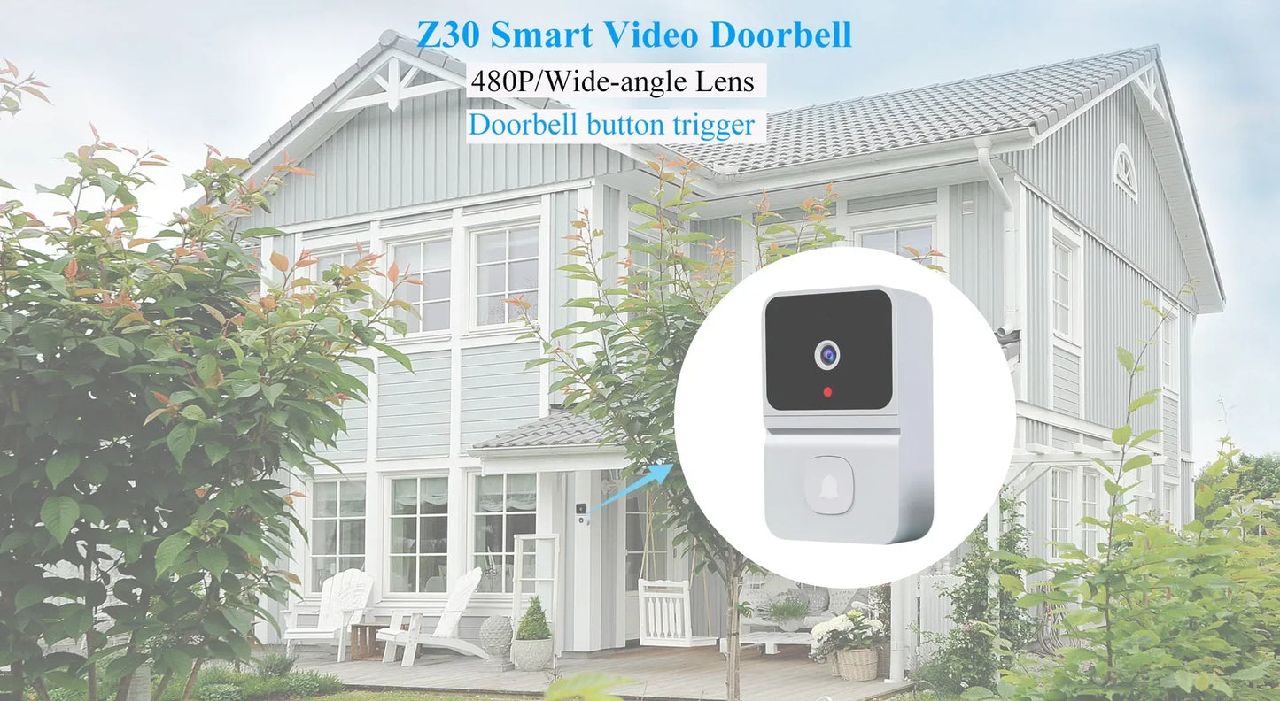 Wireless Visual Smart Security Doorbell 1080P High Resolution Camera Video Doorbell Infrared Night Vision Real-time Monitoring