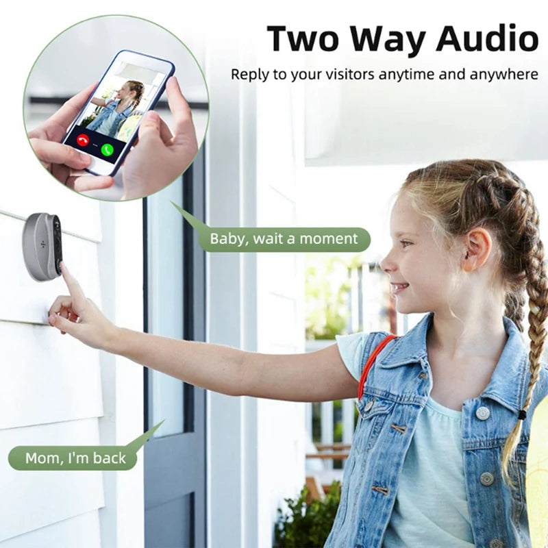 Tuya Digital Door Peephole Smart Home 1080P 120° Wide View Angle Doorbell Camera Wifi IR Night Vision Viewer Door Bell