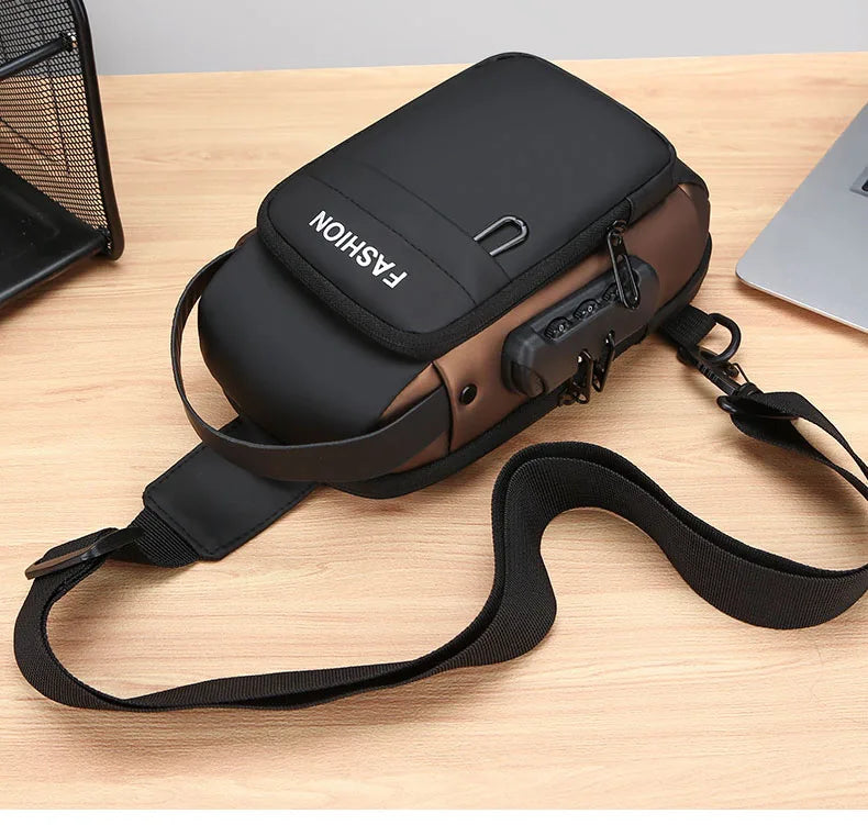 Men Anti Theft Chest Bag Shoulder Bags USB Charging Crossbody Package School Short Trip Messengers Bags Men's Oxford Sling Pack