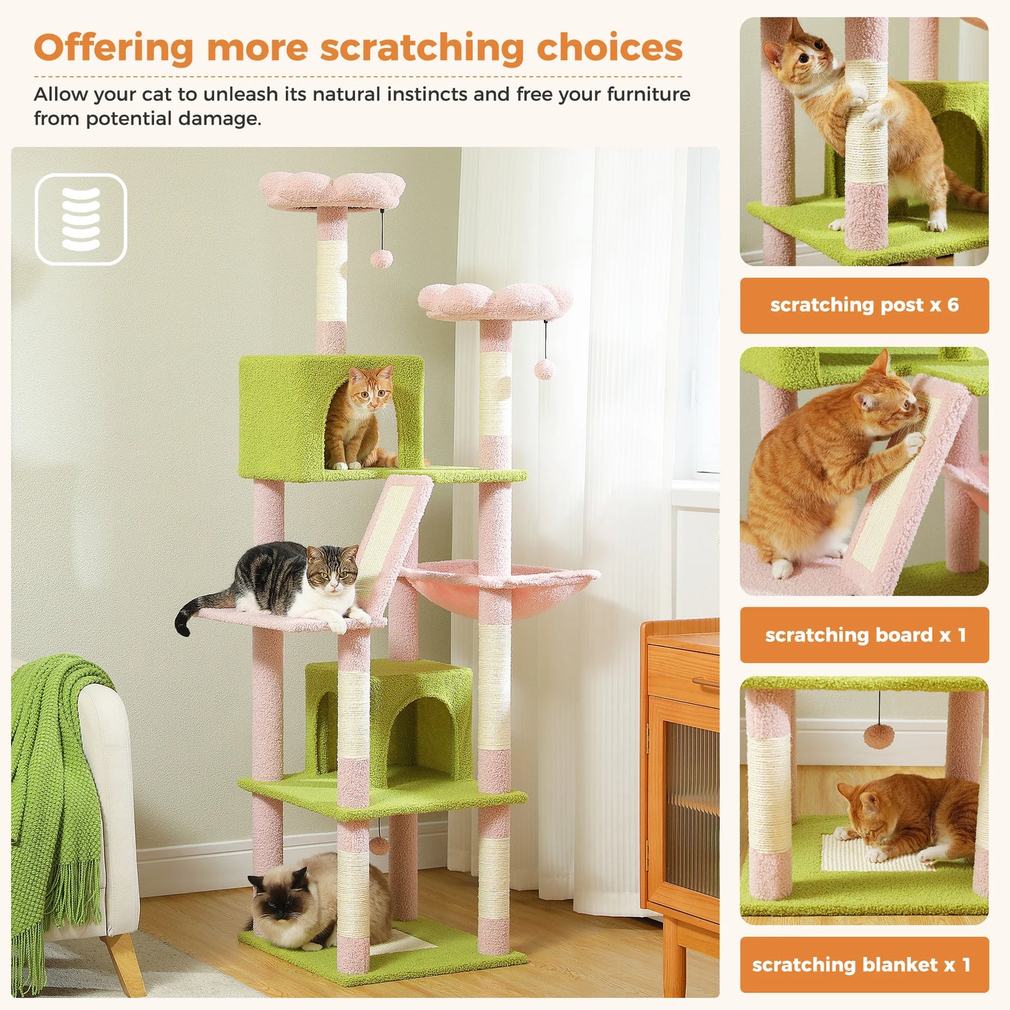 Multi-Level Cat Tree Cat Condo Scratching post for Kitten Furniture Large Cat Tower Cat Scrapers Cat Accessories Pet Cat Toys