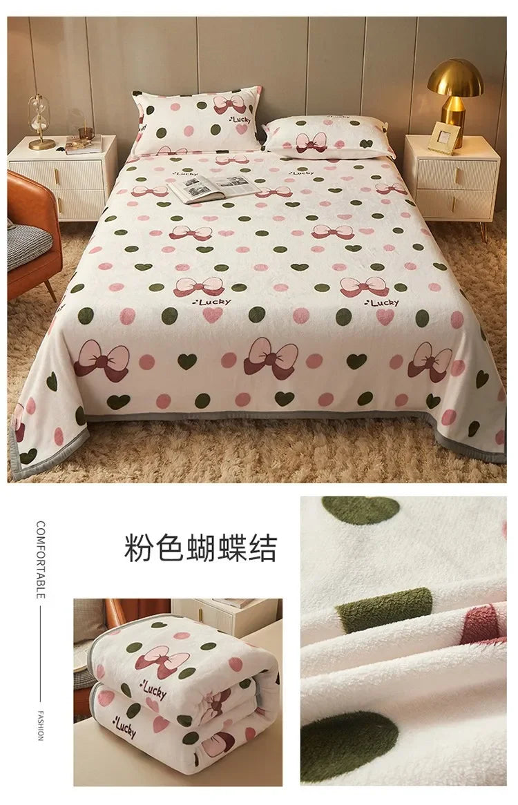 Wholesale flannel blankets, milk blankets, thickened coral fleece, mink velvet blanket, nap blanket, gift generation.