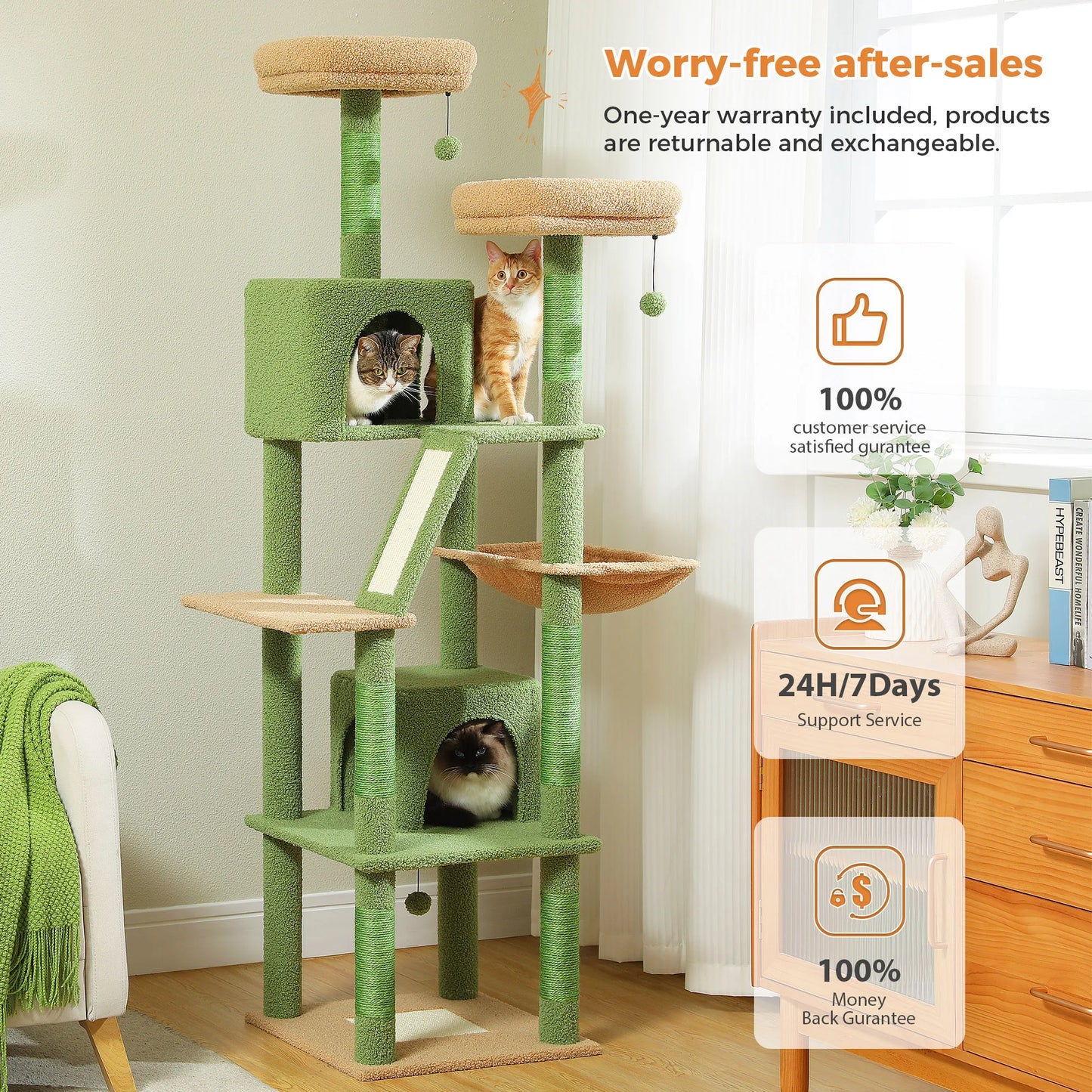 Multi-Level Cat Tree Cat Condo Scratching post for Kitten Furniture Large Cat Tower Cat Scrapers Cat Accessories Pet Cat Toys