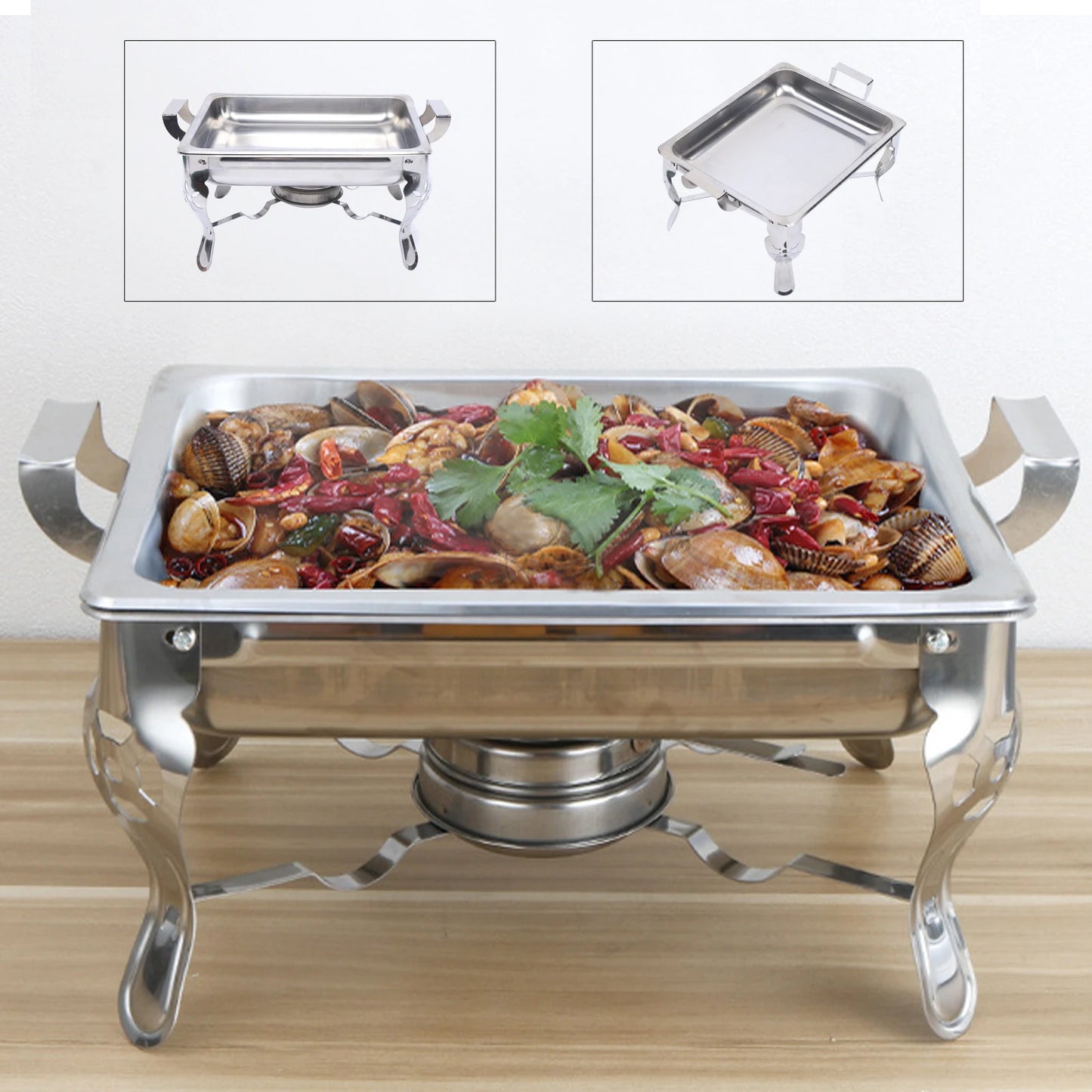 6L Food Warmer Chafing Dish Holding Containers Heat Containers