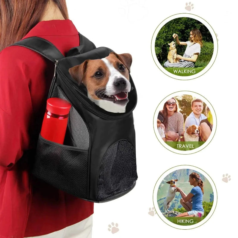 Outdoor Pet Carrier Backpack Cat Dog Carrier Bags Ventilated Mesh Double Shoulder Travel Bag for Cat Small Dogs Puppy