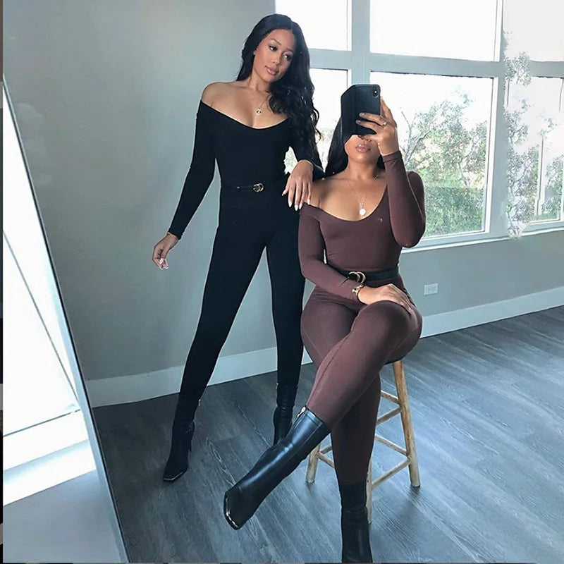 Jumpsuit Women 2024 Spring Summer Sexy Bodycon Long-sleeve High-waist Solid Color Sportswear Yoga Fitness Jumpsuits Body Femme