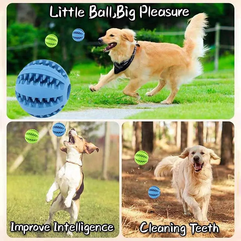 5cm Natural Rubber Pet Dog Toys Dog Chew Toys Tooth Cleaning Treat Ball Extra-tough Interactive Elasticity Ball for Pet Products