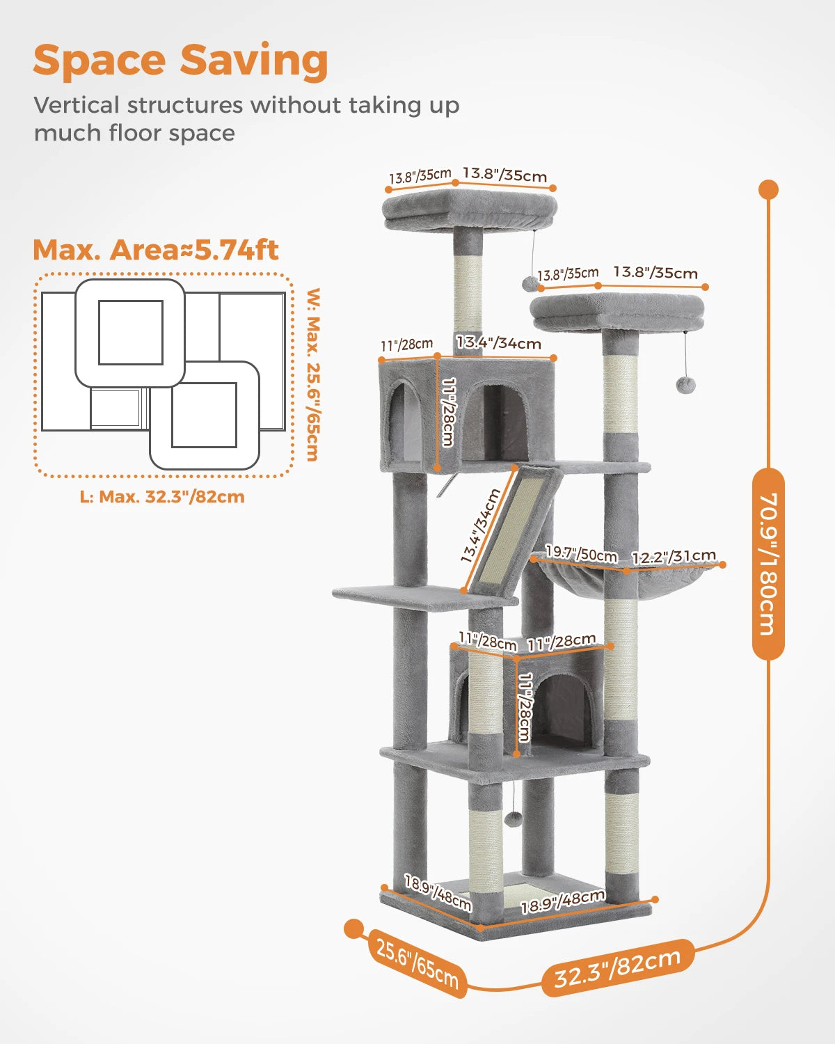 Multi-Level Cat Tree Cat Condo Scratching post for Kitten Furniture Large Cat Tower Cat Scrapers Cat Accessories Pet Cat Toys