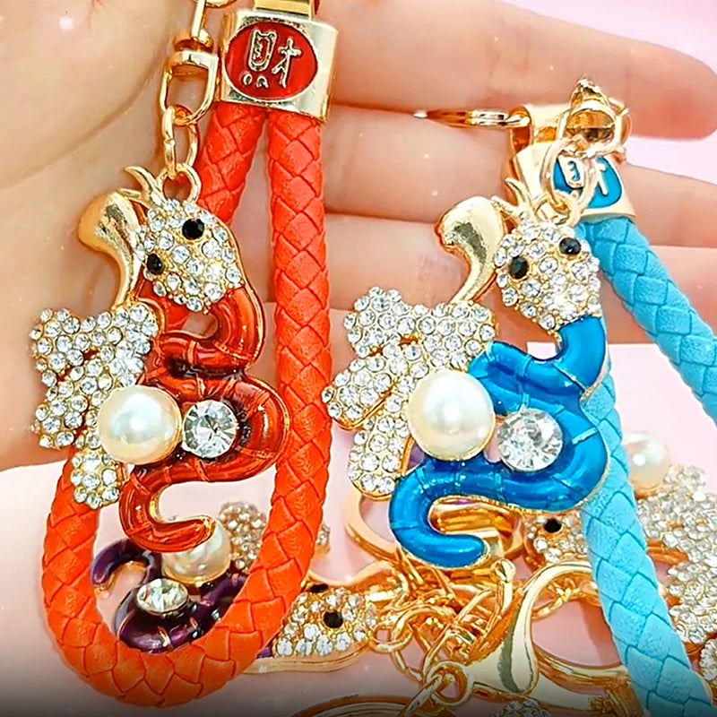 2025 Year Of Chinese Zodiac Snake Lucky Pendant Keychain Creative Totem Keyring Accessories Women Men Bag Charm Accessories Gift