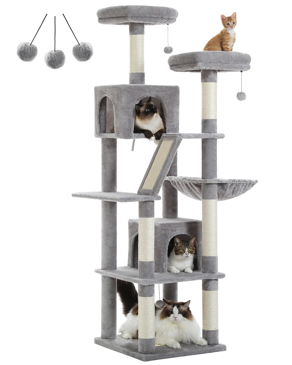 Multi-Level Cat Tree Cat Condo Scratching post for Kitten Furniture Large Cat Tower Cat Scrapers Cat Accessories Pet Cat Toys