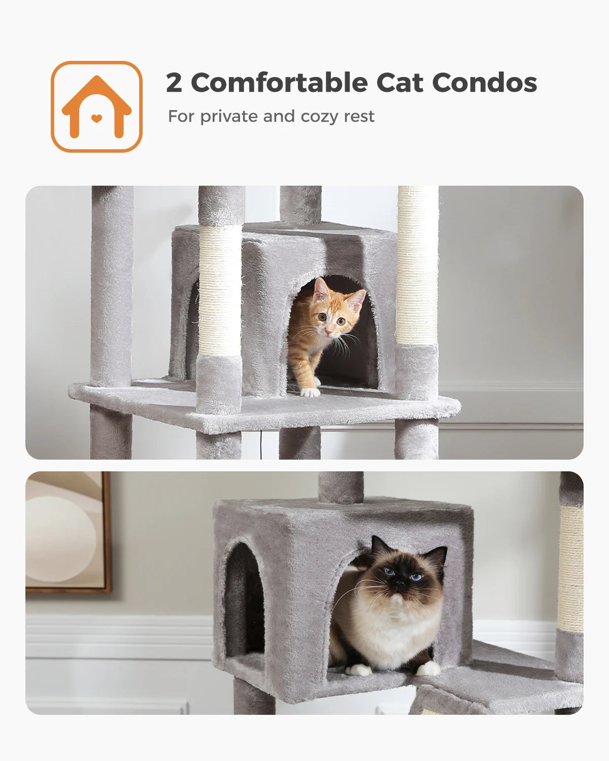 Multi-Level Cat Tree Cat Condo Scratching post for Kitten Furniture Large Cat Tower Cat Scrapers Cat Accessories Pet Cat Toys