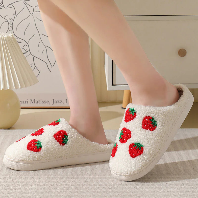 Strawberry Winter Cotton Slippers