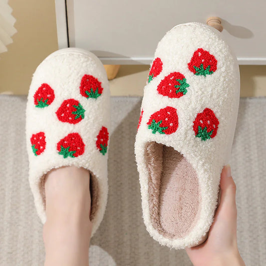 Strawberry Winter Cotton Slippers