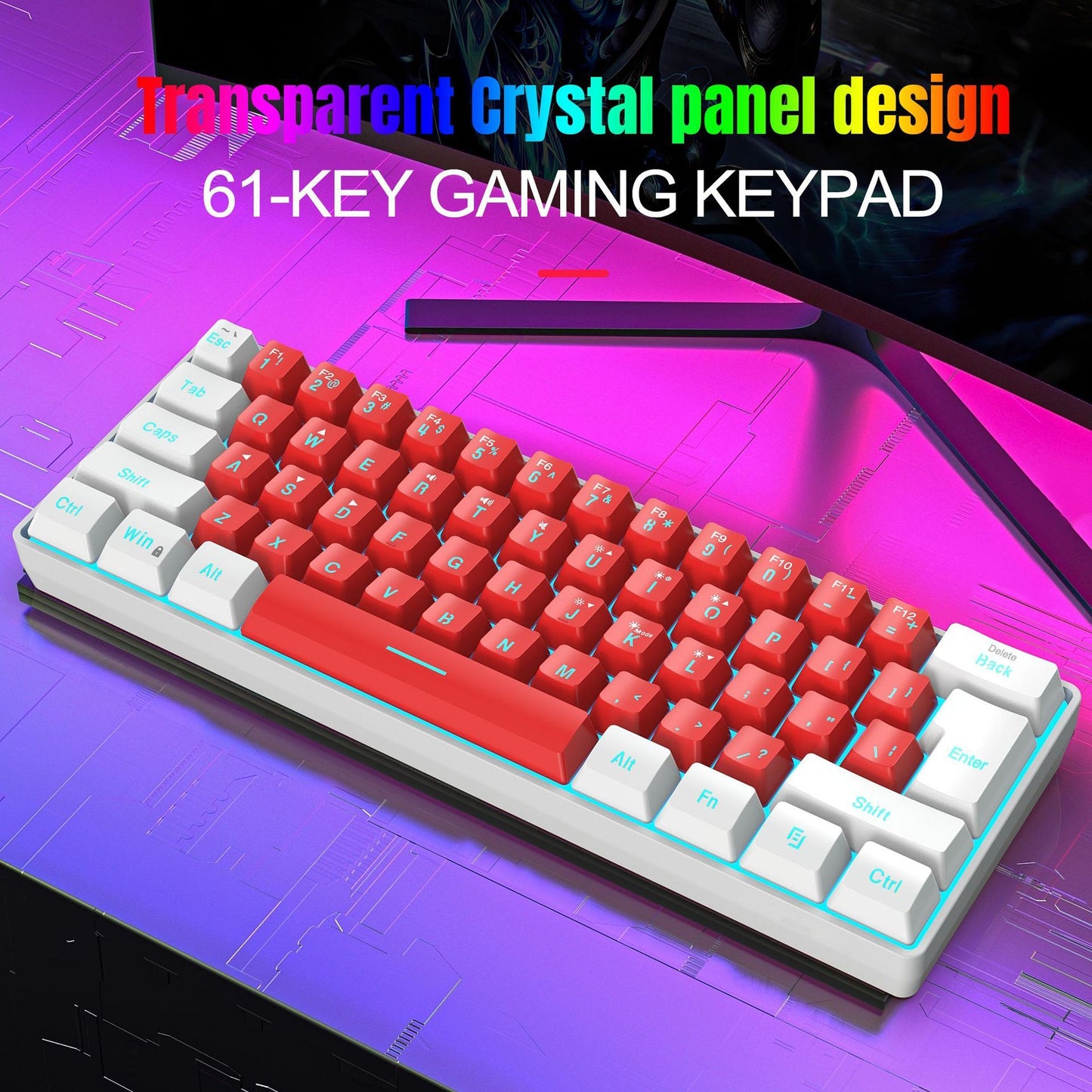 Simple Wired 61 Key Membrane Keyboard