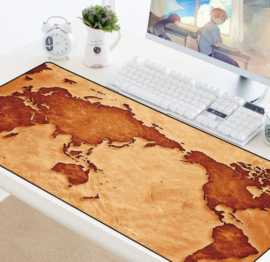 Laptop Gaming Mouse Pad World Map Keyboard Desk