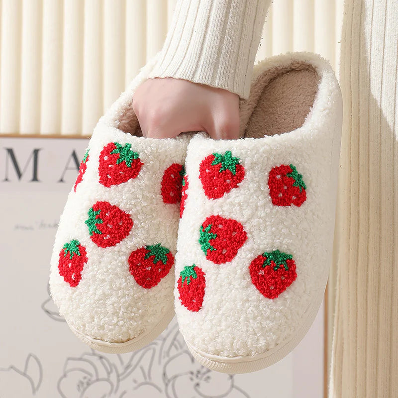 Strawberry Winter Cotton Slippers