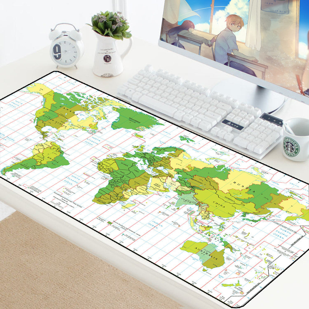 Laptop Gaming Mouse Pad World Map Keyboard Desk