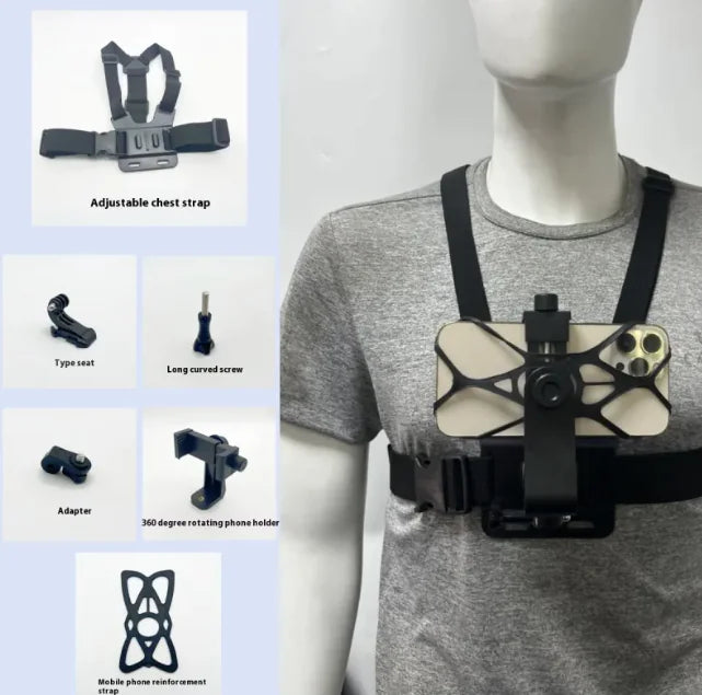 Universal Chest Mount Harness for Smartphones & Action Cameras