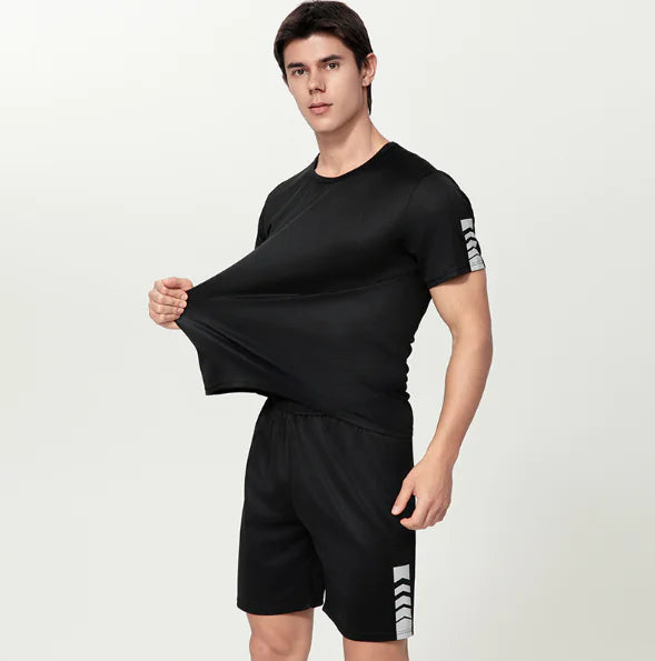 Men's Oversized Short Sleeve Shorts Suit Leisure Home Running Fitness Two-piece Set