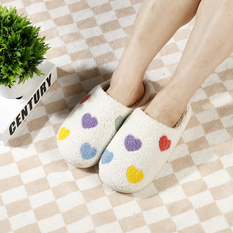 Colorful Hearts Indoor Slippers