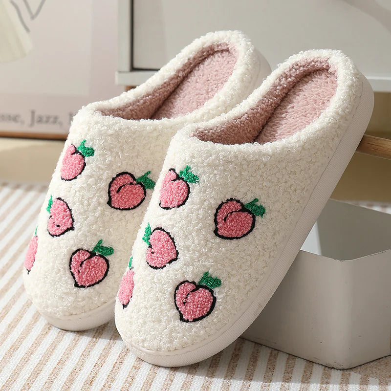 Strawberry Winter Cotton Slippers