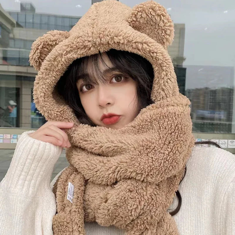 Bear 3PC (Ears, Scarf, Gloves) Set for Winters